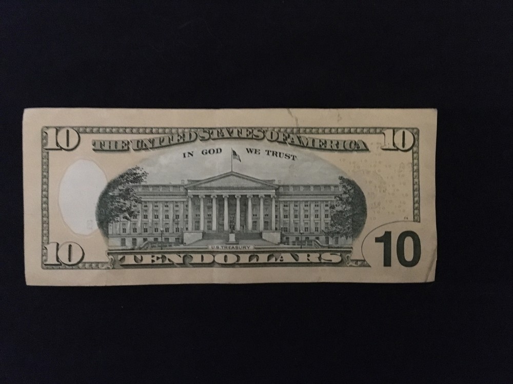 2017 $10 Error Over- Inked Serial#/ PB 45150999 B