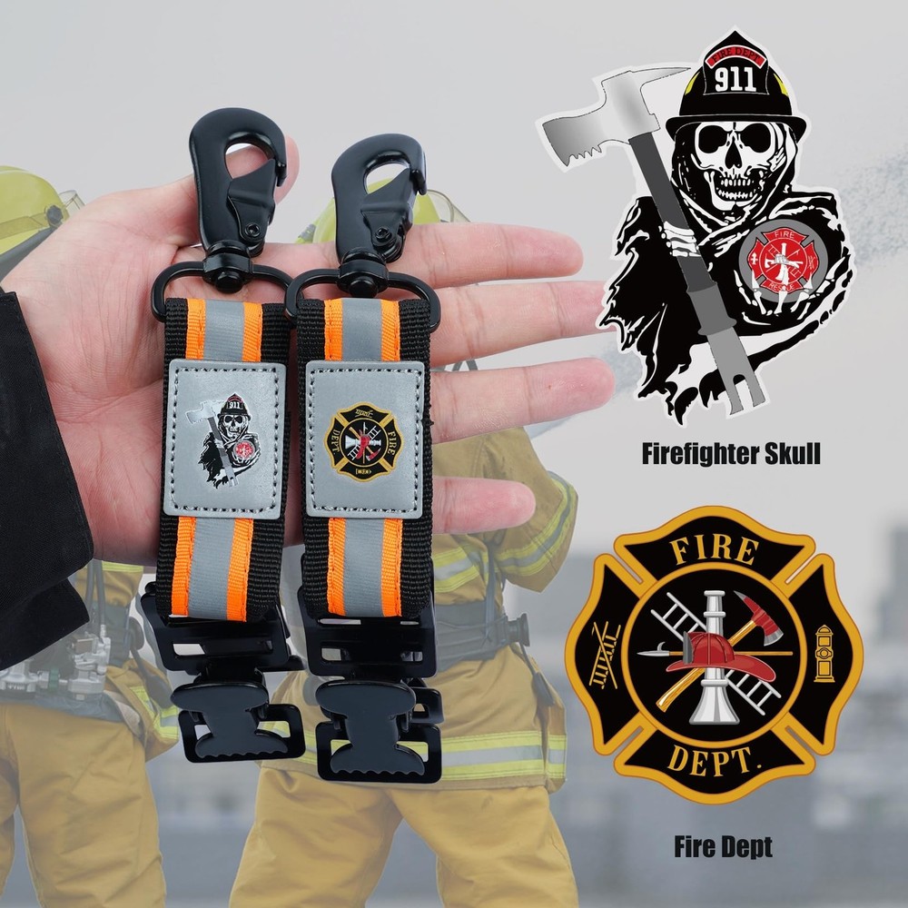 KUNN Firefighter Glove Clips Double End with Creative Pattern Heavy Duty Safe...