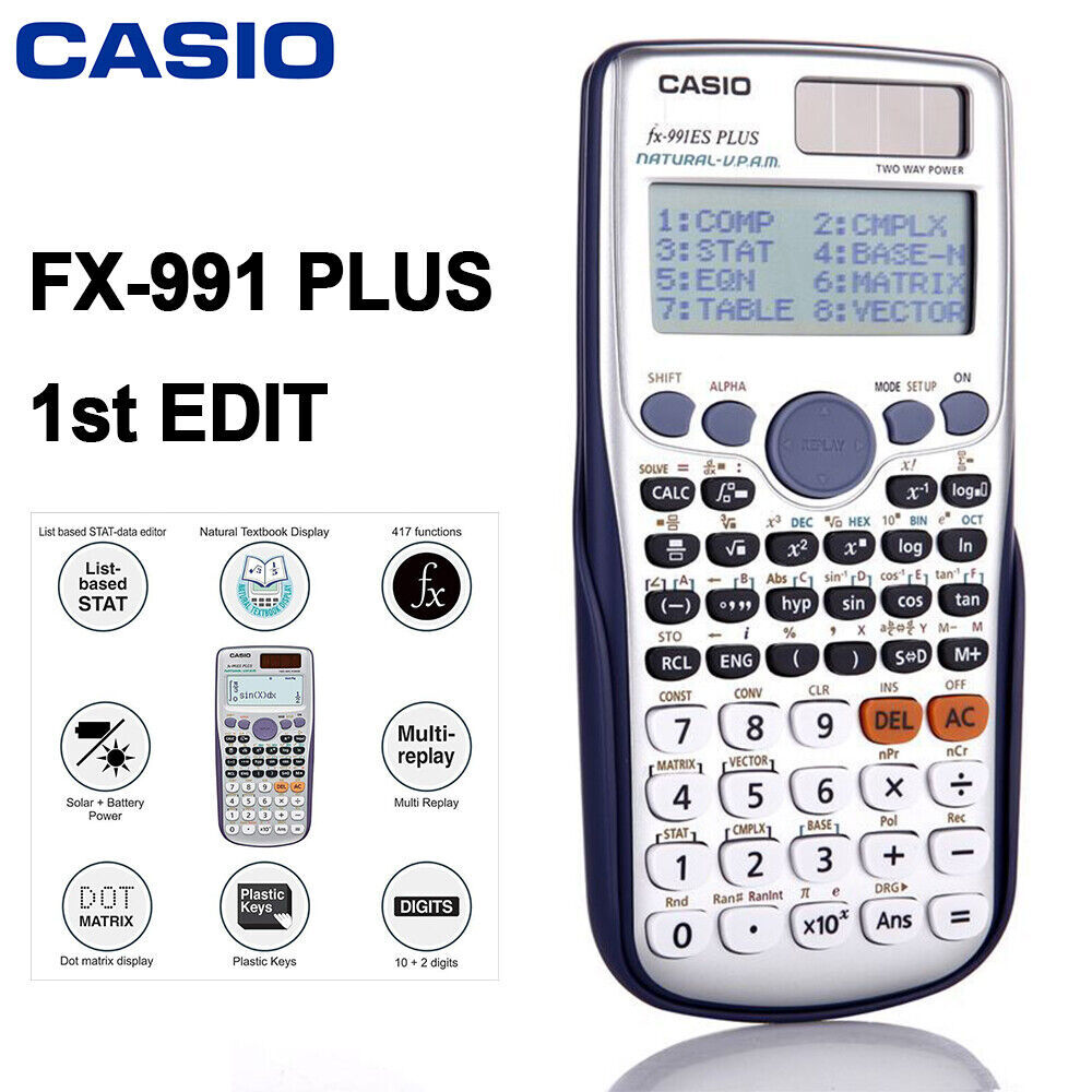 CASIO FX-991ES Plus Functional Scientific 10+2Digit Calculator Student Engineer
