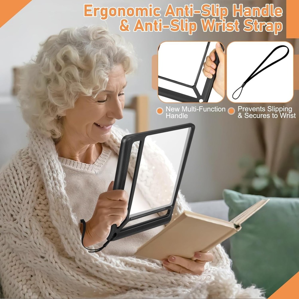 5X Full Page Magnifying Glass for Reading, Lightweight Rectangular Magnifier ...