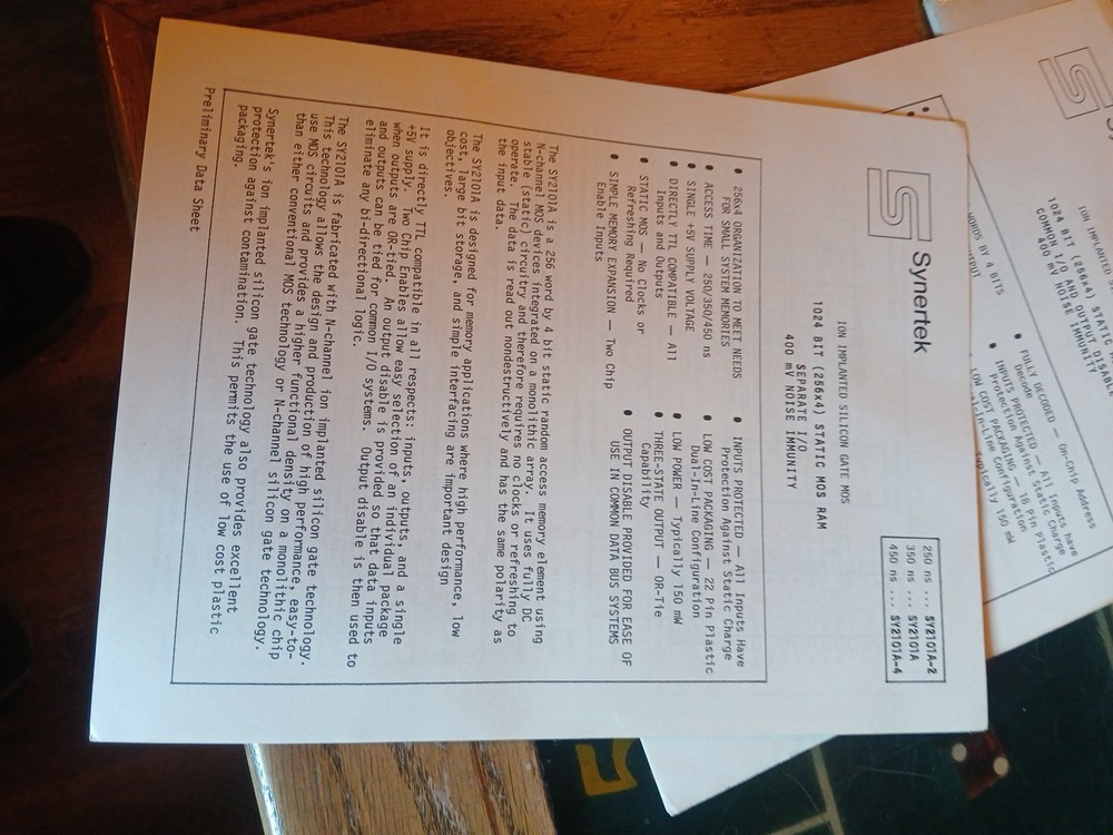 Vintage Synertek Brochures Data Sheets Folder Lot