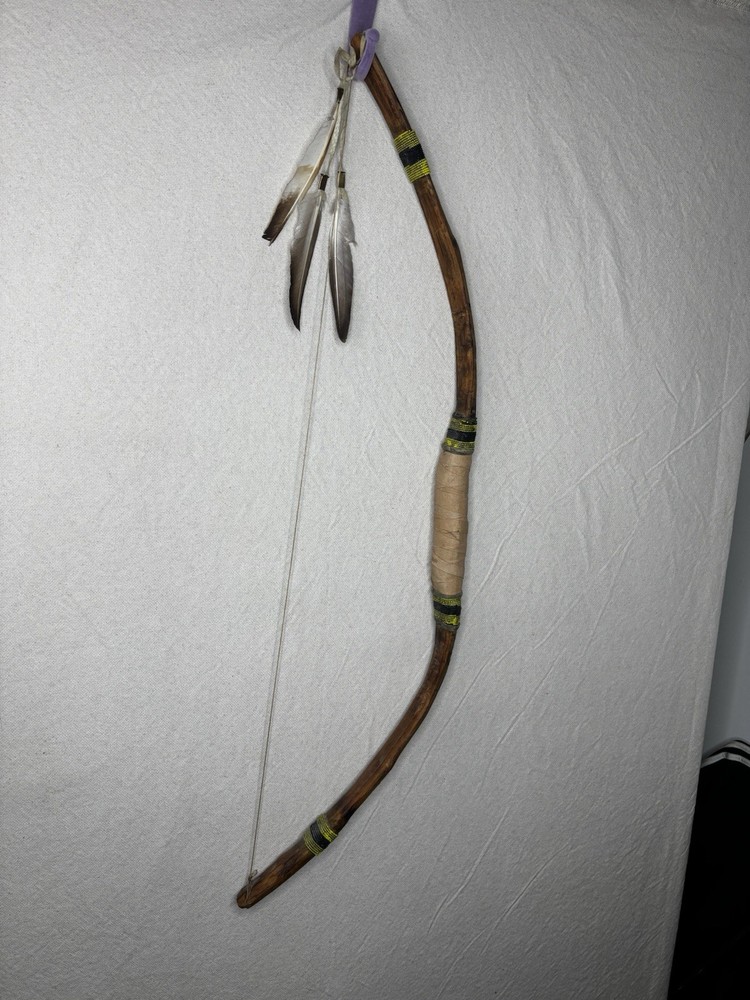 Authentic Native American Navajo Bow With Feathers