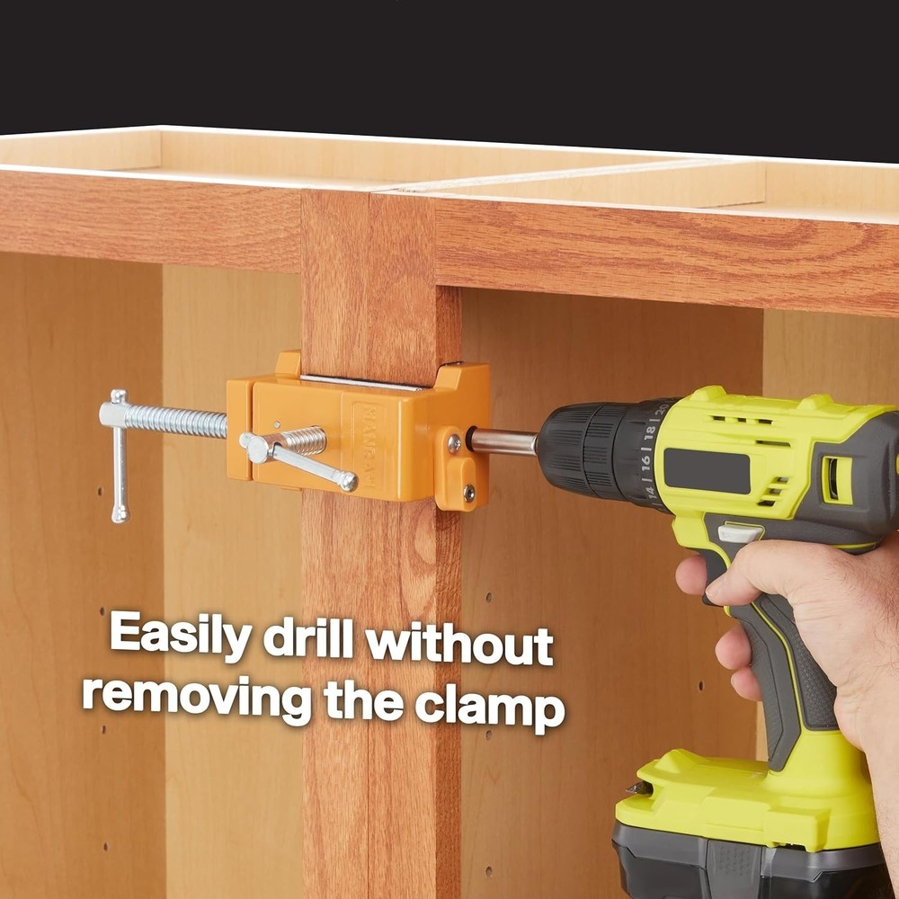 4-Pack Steel Cabinet Clamps with Drill Guide & Protective Case