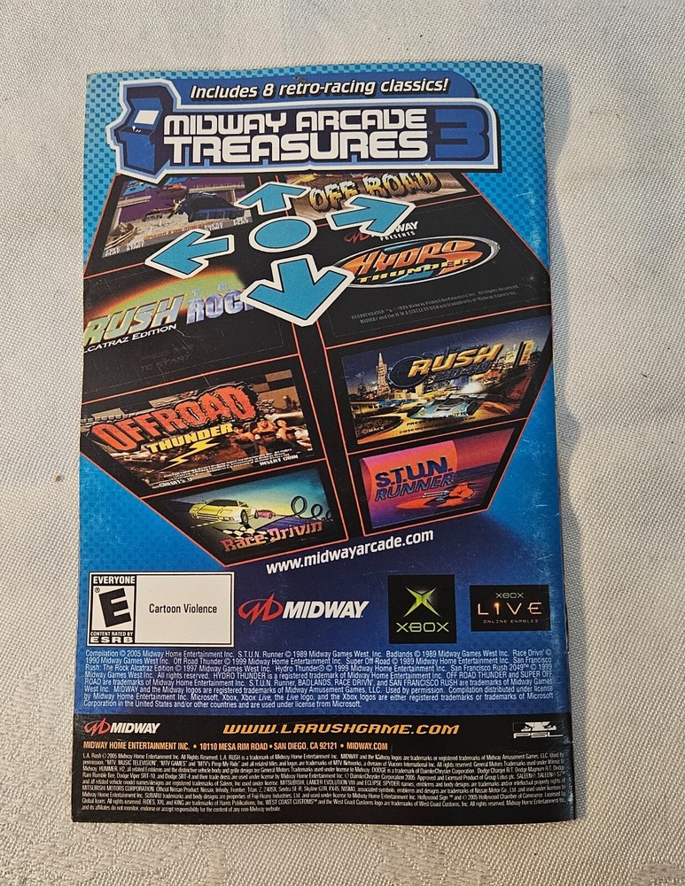 XBOX L.A. Rush Game MANUAL ONLY No Game Disc