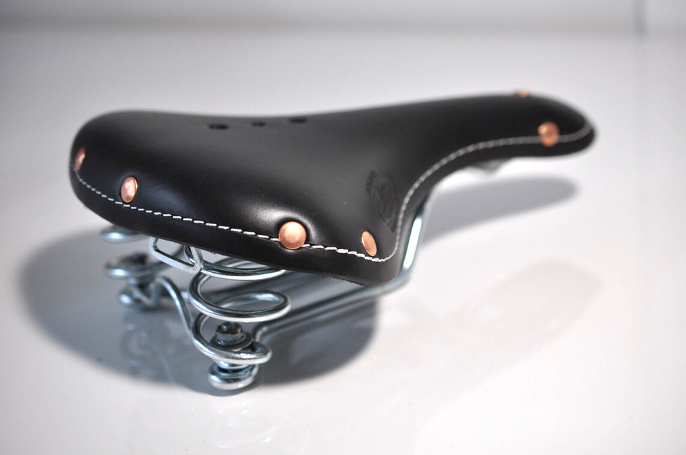 Selle Monte Grappa black leather saddle made in Italy