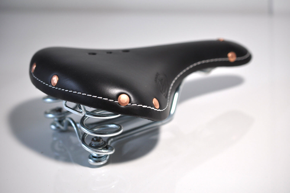 Selle Monte Grappa black leather saddle made in Italy