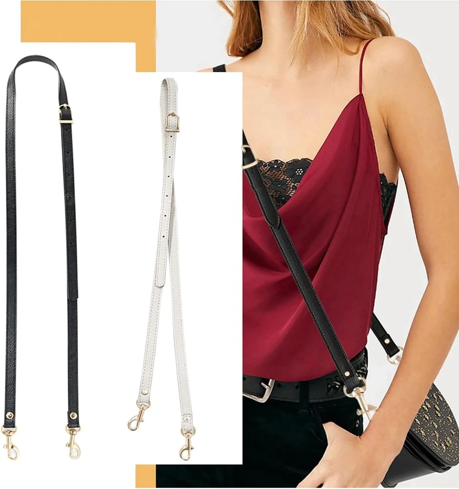 Leather Purse Strap Replacement Black Leather Crossbody Strap Adjustable