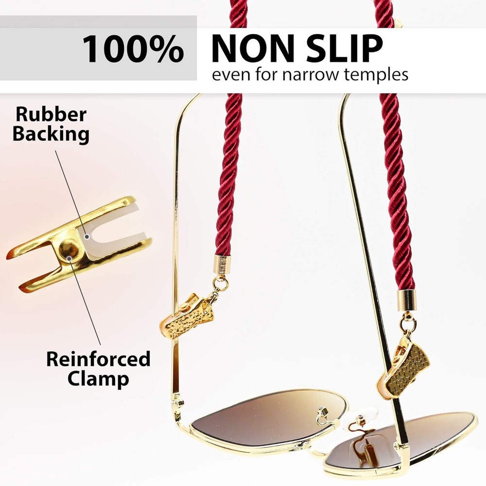 Versatile Glasses Strap – Non‑Slip Alligator, Silicone Loop, Lobster Clasp