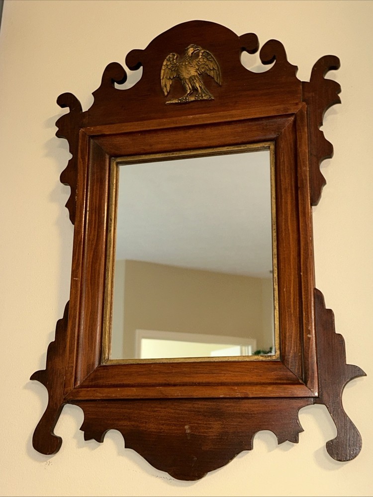 Antigue Chippendale Style Wall Mirror with Eagle Design