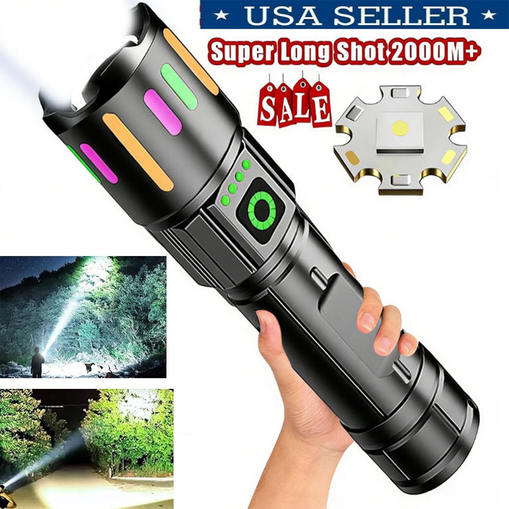 Super Bright LED Tactical Powerful Flashlight Rechargeable Work Light Camping US