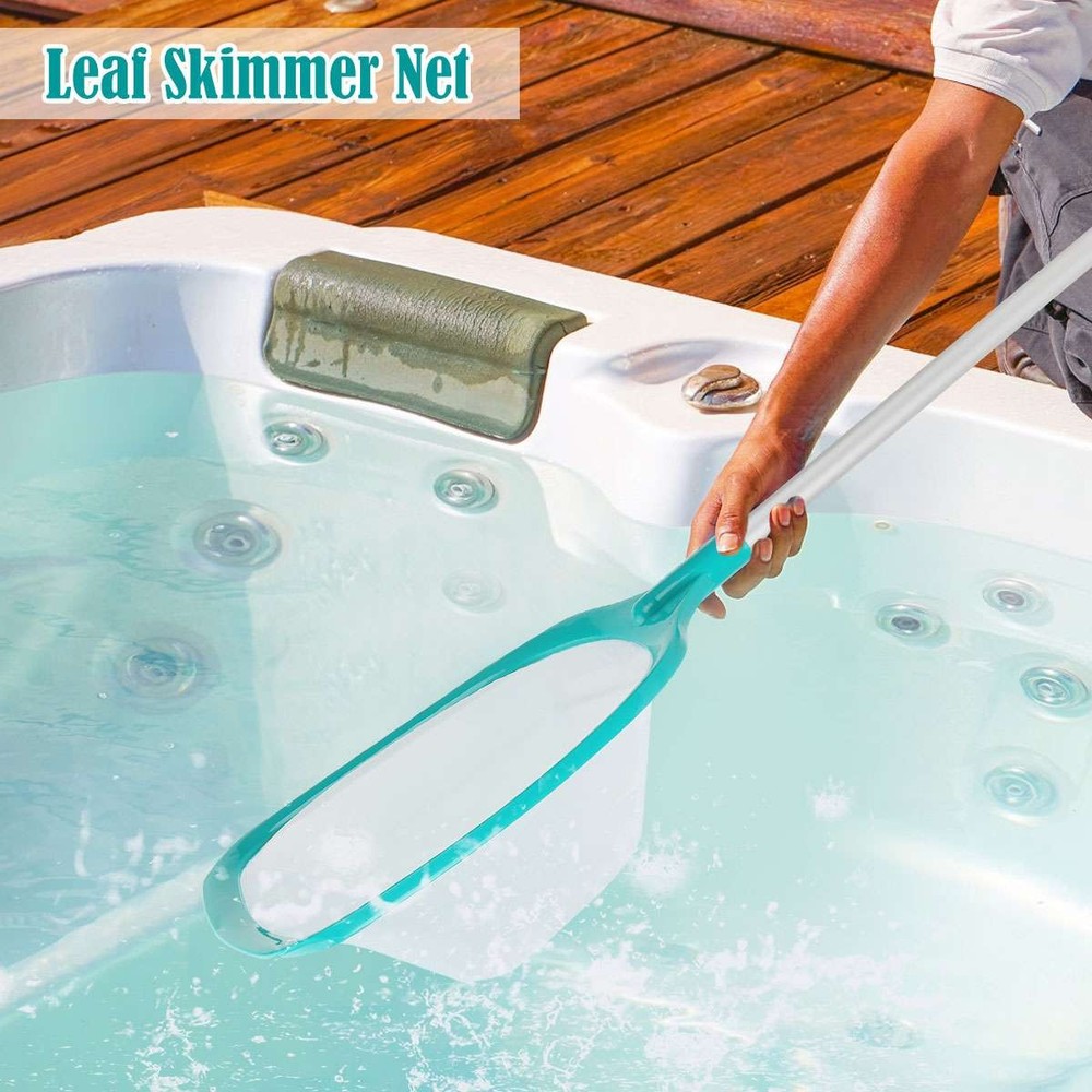 Pool Skimmer Leaf Rake Net Cleaning Swimming Pool Fine Mesh Netting Long Pole
