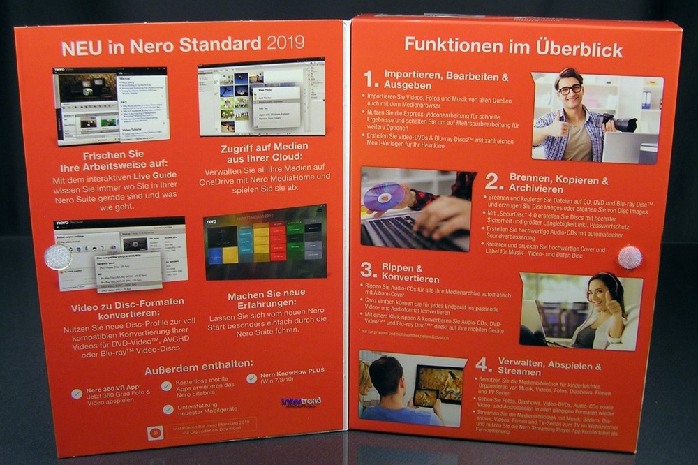 Nero Standard 2019 Full Version Box + CD Multimedia 4in1 Burning Software Original Packaging NEW