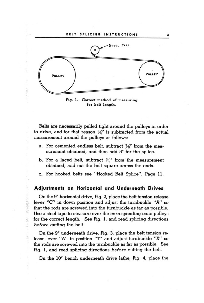 South Bend Flat Belt Splicing Instruction Manual #929