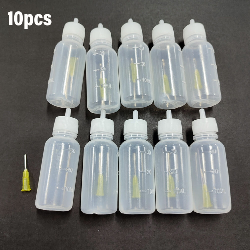 30cc Needle Glue Squeeze Bottle, Precision Tip Applicator, 10 Pack
