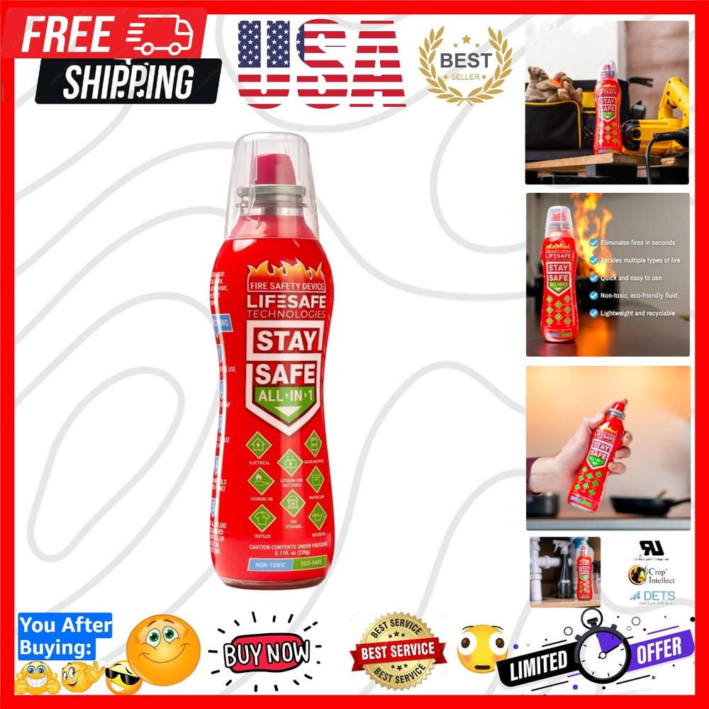 Multi-Purpose Fire Extinguisher for Lithium-Ion & Electrical Fires - Easy & Safe