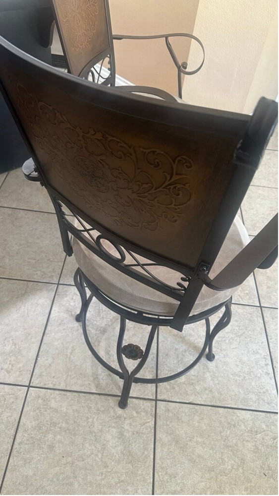 Two Counter Height Metal Bar Stools