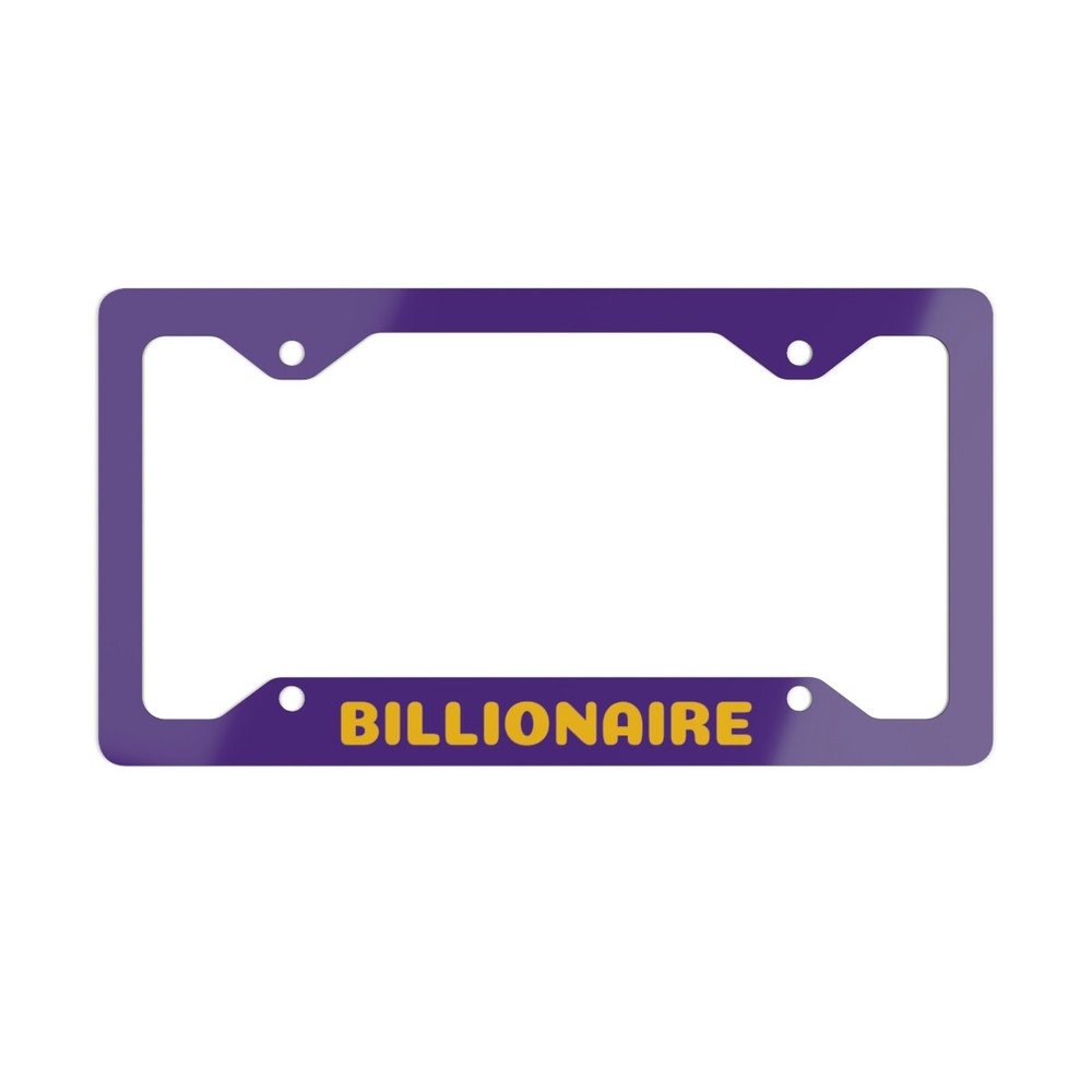 Billionaire License Plate Frame Fun Car Accessory Funny License Plate Frame