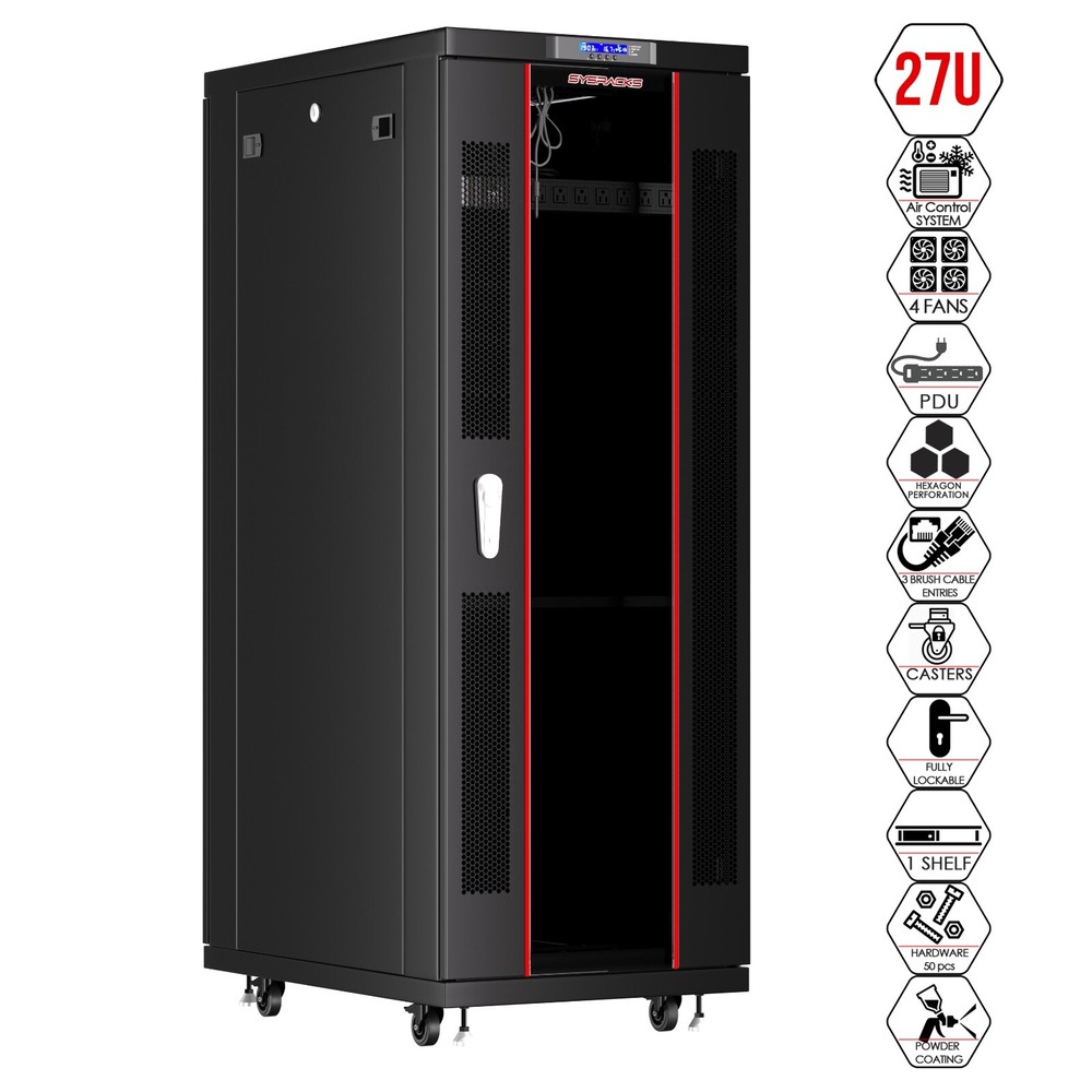 Sysracks 27U 39'' Deep IT Network Data Server Rack Cabinet
