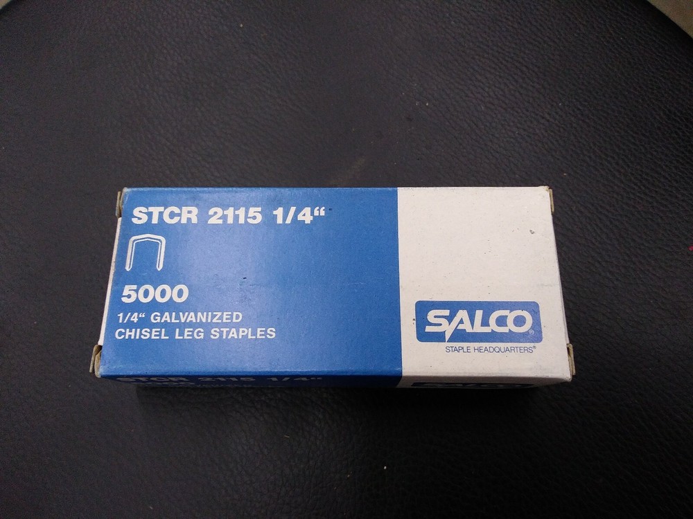Salco Staples STCR 2115 1/4" Galvanized chisel leg staples, 5000 count