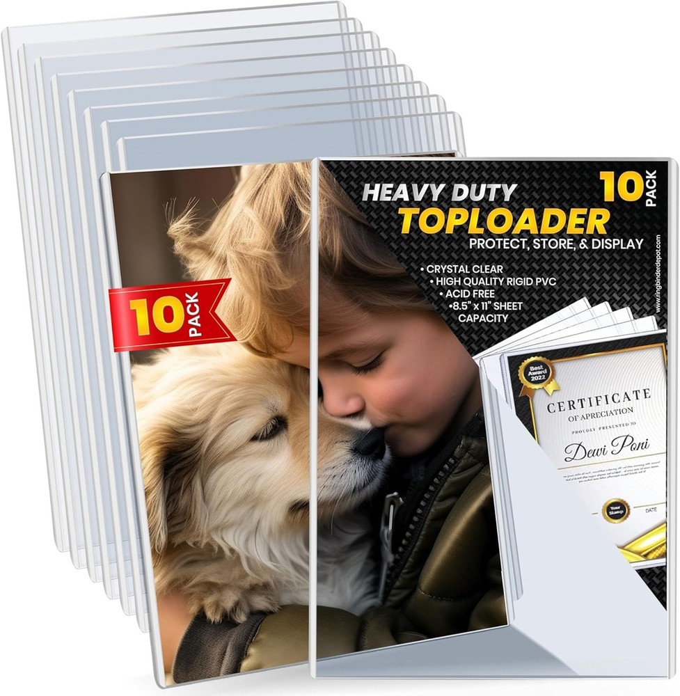 Toploader 8.5x11 Heavy Duty Rigid Clear Comic Book Frame Photo Document Holder