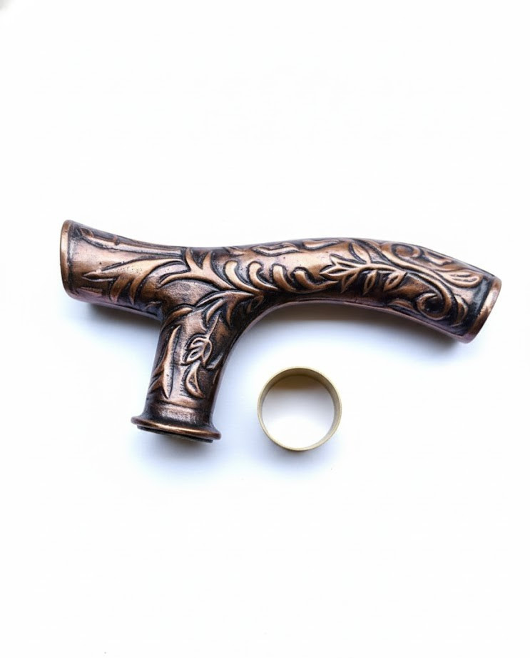 Set of 2 Brass Walking Stick Handle | Decorative Replacement Cane Handles