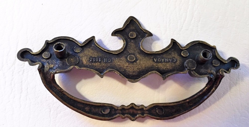 Brass Antique Hardware Vintage Chippendale Batwing Drawer Pull 3"centers