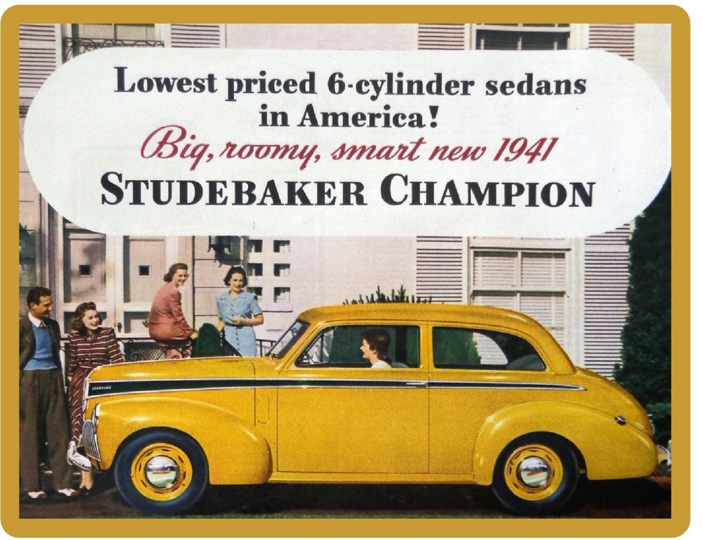 1941 Studebaker Auto  Ad Refrigerator / Tool Box Magnet / Man Cave Item
