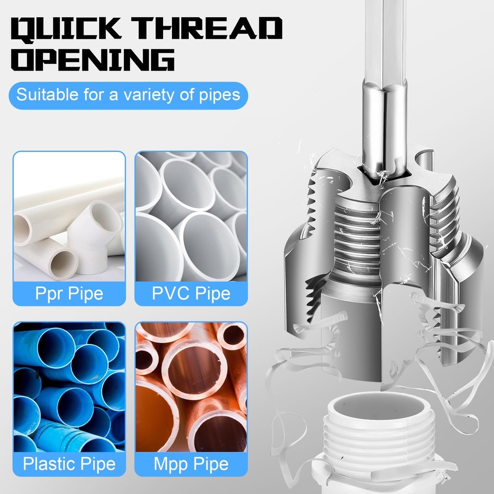 Pipe Thread Cutting Tool Integrated Internal & External Pipe Threading Tool E...