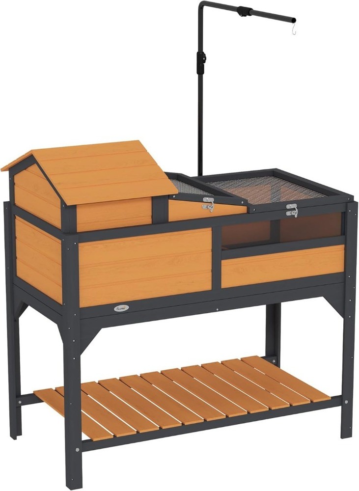 Tortoise Habitat with Adjustable Lamp Holder 2 Layer Enclosure Openable Lid