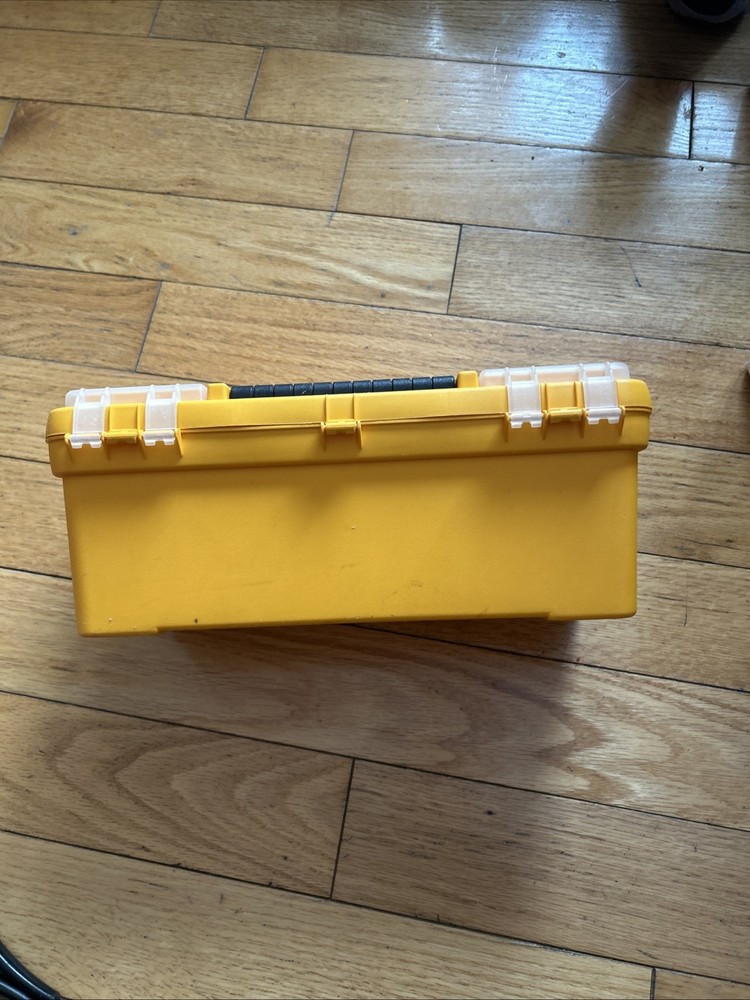 Zag Plastic Tool Box 12.5” Vintage Yellow Two Compartments