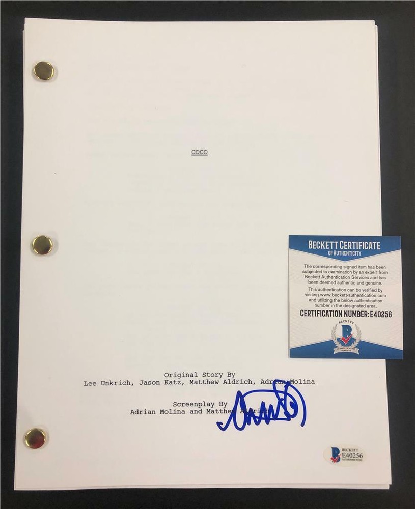 ANTHONY GONZALEZ "Miguel" signed Disney COCO full Movie Script ~ Beckett BAS COA