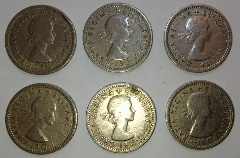 Six Pence Coin Bundle Elizabeth II 1954