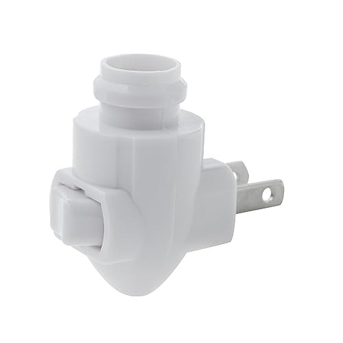Plug in Night Light Module Includes 4 Watt Bulb, White Plastic, Great for