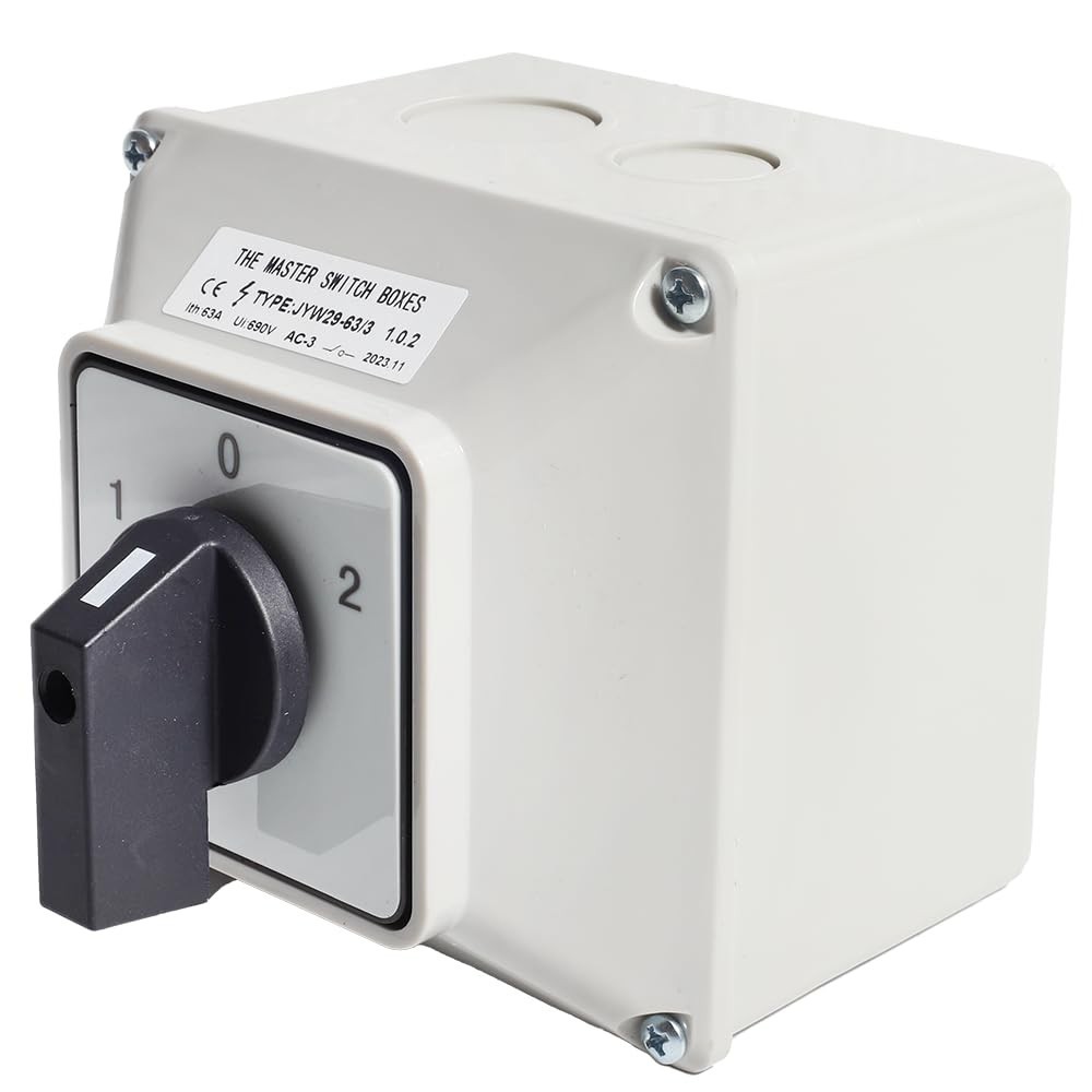 Compact 3-Position 690V Rotary Changeover Switch - Touch Control, 12 Terminals