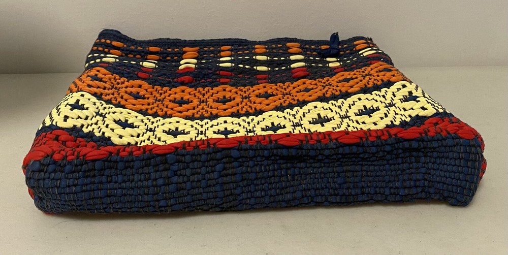 Vintage Woven Fabric Polyester 1970's Handbag Purse