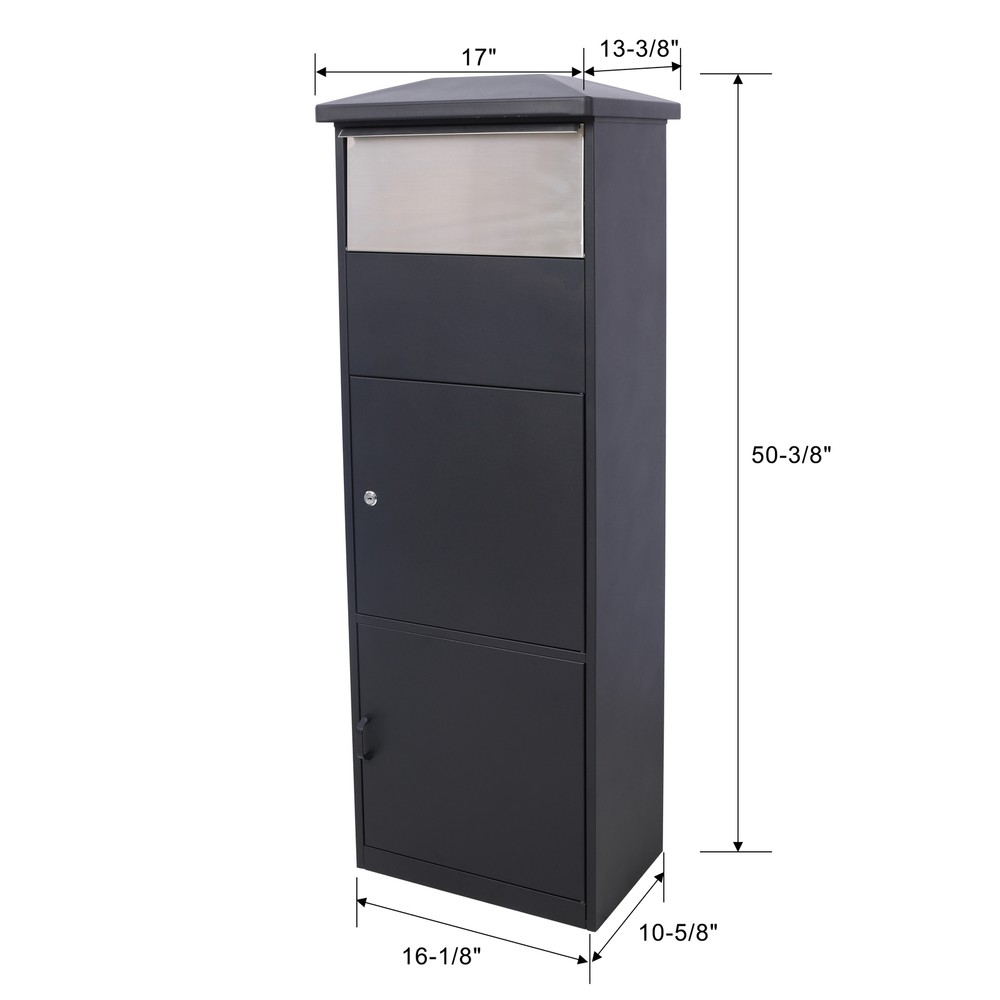 Large Package Delivery Parcel Mail Drop Box for Porch with Parcel Compartment