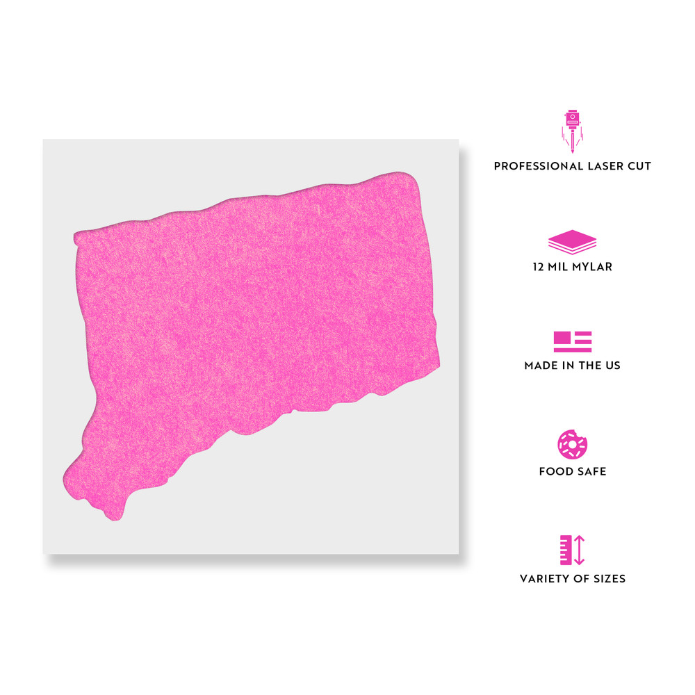 Connecticut State Stencil - Durable & Reusable Mylar Stencils