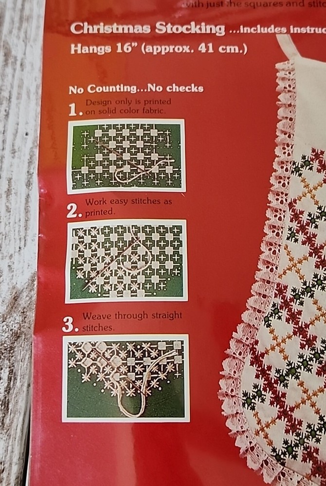 Snow Flaking Stocking Kit Basic Embroidery 1984 Pesonalized Instruction
