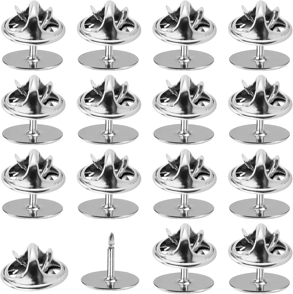 50 Pairs Pin Backs Replacement，Silver Butterfly Tie Tacks, Perfect Silver