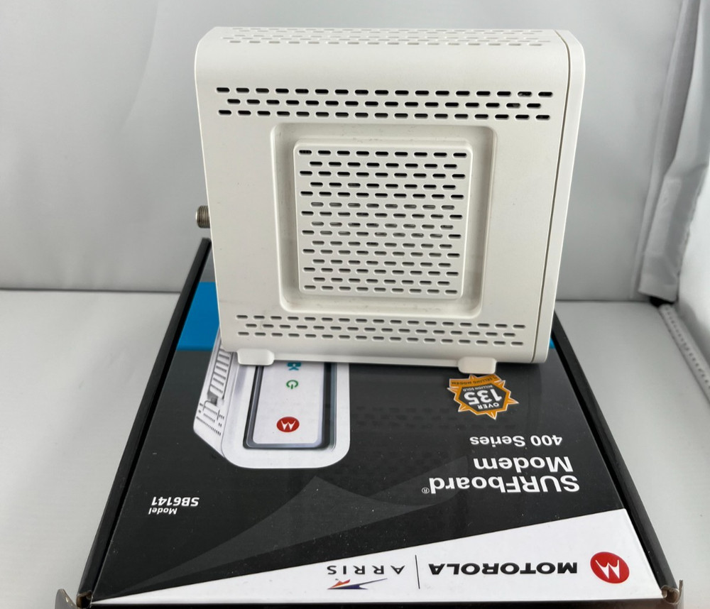 Arris Surfboard SB6141 Cable Modem White W/ Power adapter & original box