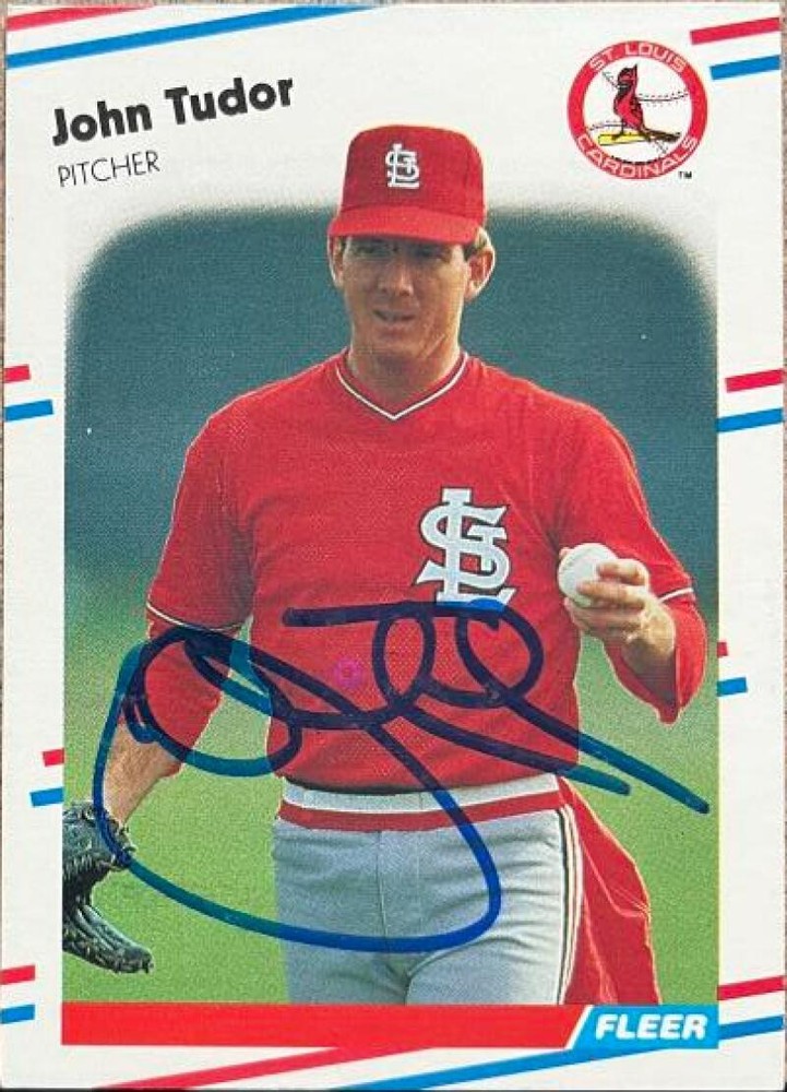 John Tudor Autographed 1988 Fleer #48