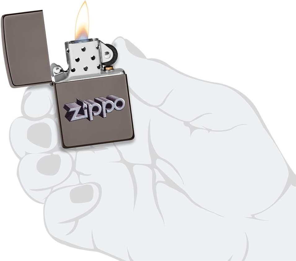 Zippo 3D Logo Black Ice 49417