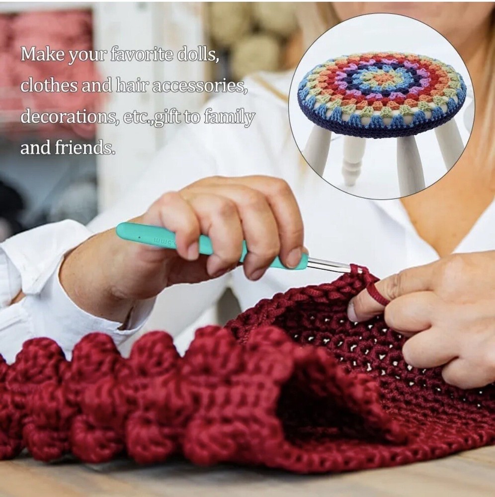 6.5mm Crochet Hook Needle Ergonomic Handle-Arthritic Hands Extra Long Beginners