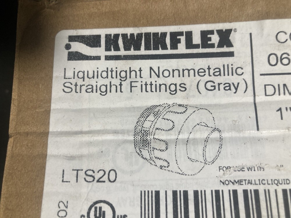 Kwikflex liquid tight non matallic straight fitting 1” LTS20 5 Pack