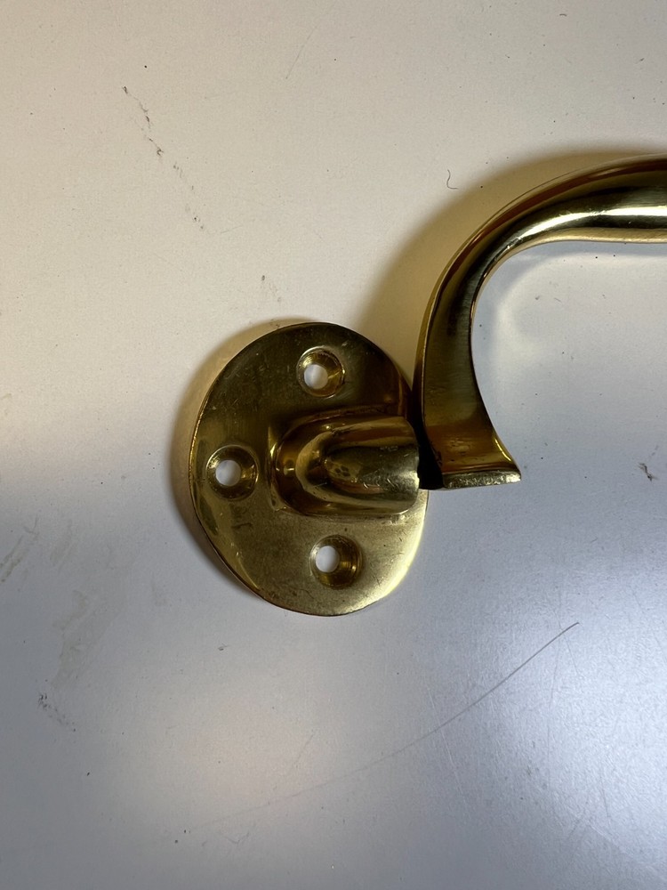 Antique Solid Brass Folding Chest Handle Drop Pull 6.5” Marine Campaign Trunk