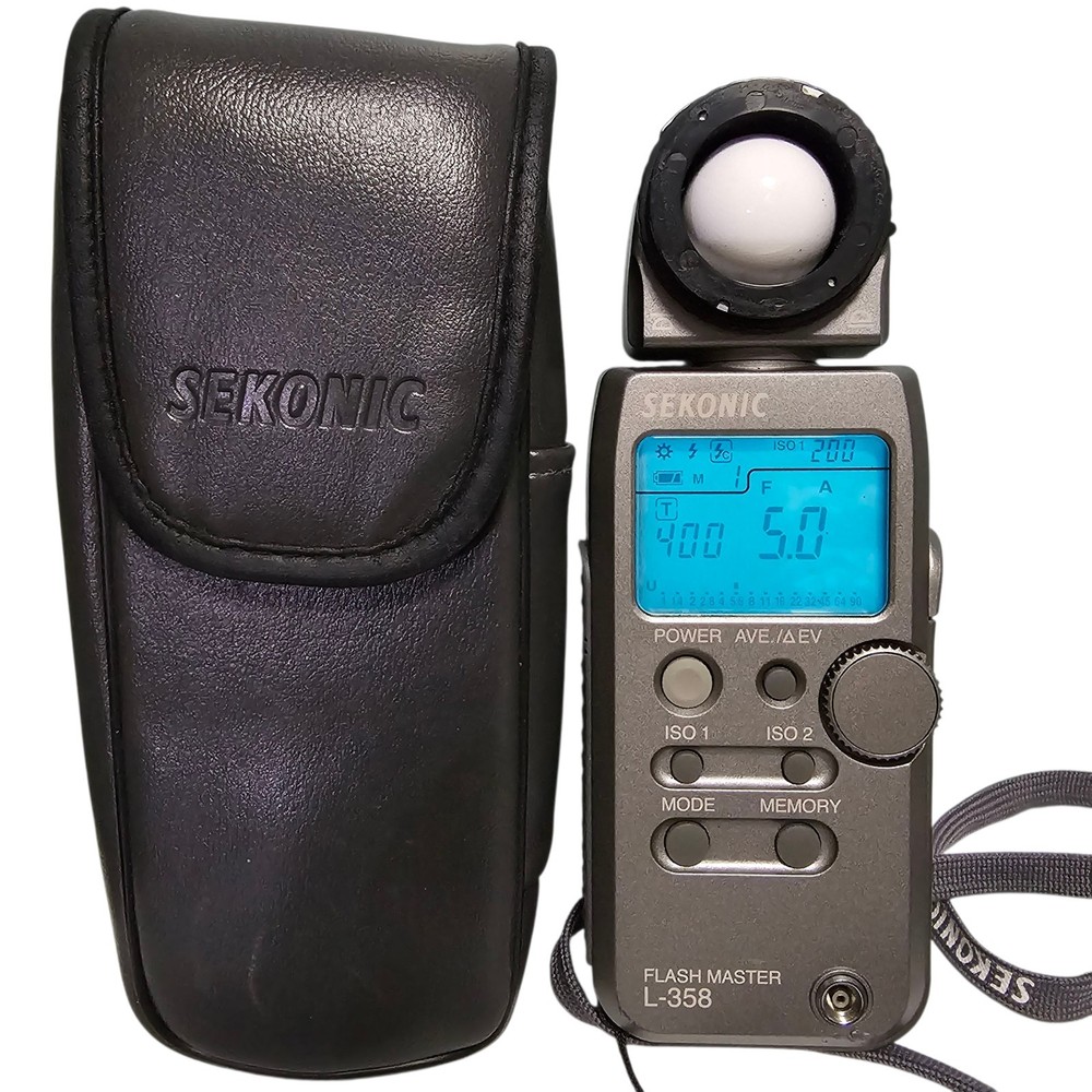 Sekonic Flash Master Digital L-358 Camera Light Meter Module Strap Case