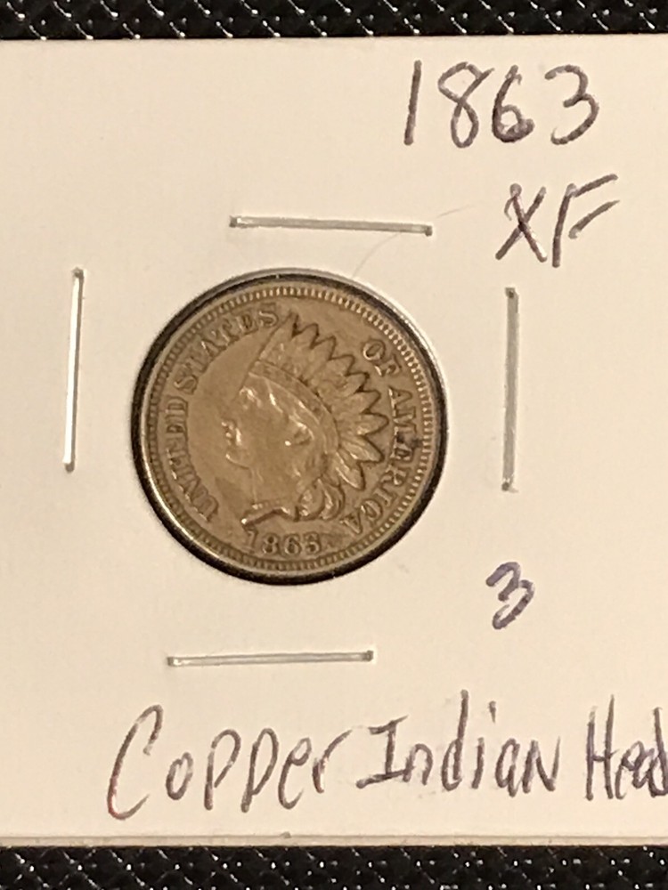 1863 Indian Head Cent Copper Nickel XF