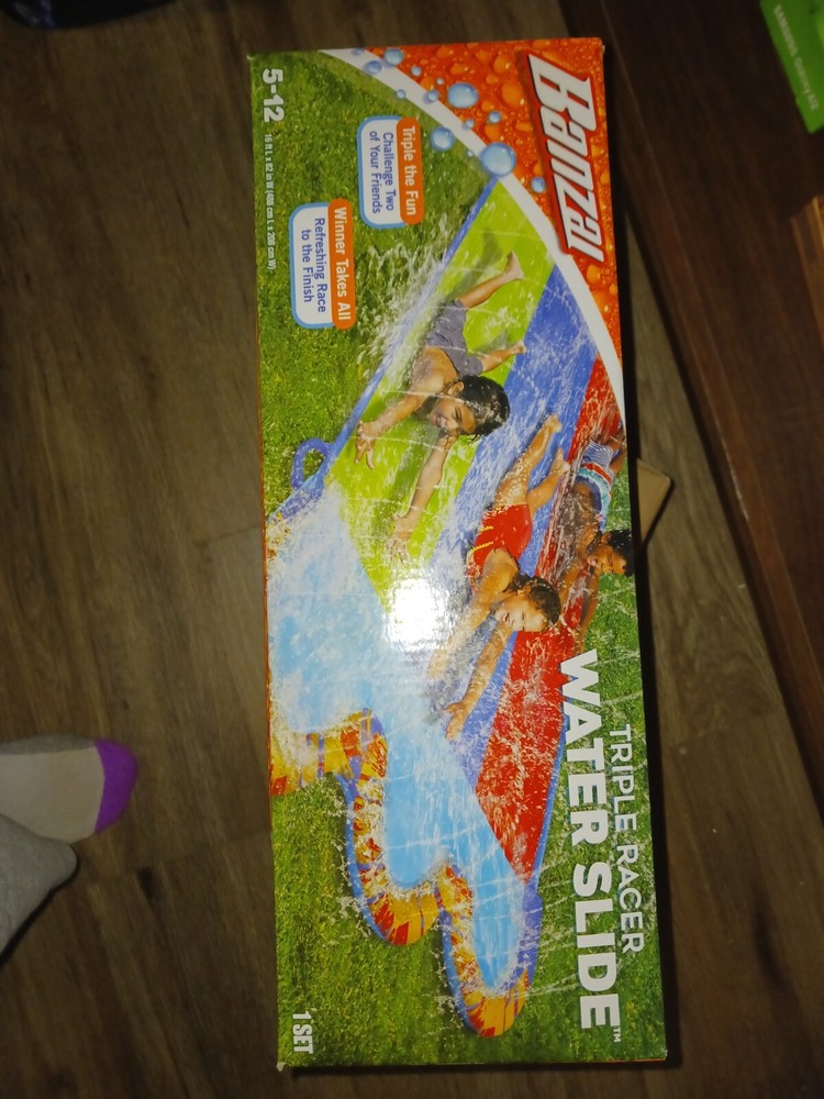 Banzai Triple Racer 16ft. Water Slide with 3 Bodyboards