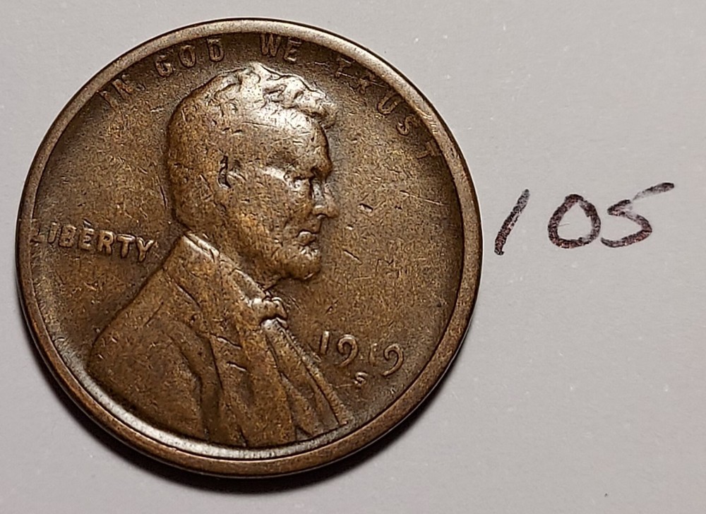 1919-S Lincoln Wheat Cent         #105