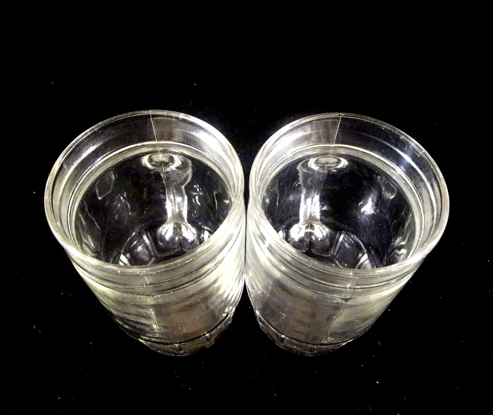 Set of 2 Clear Glass 7 oz Mugs